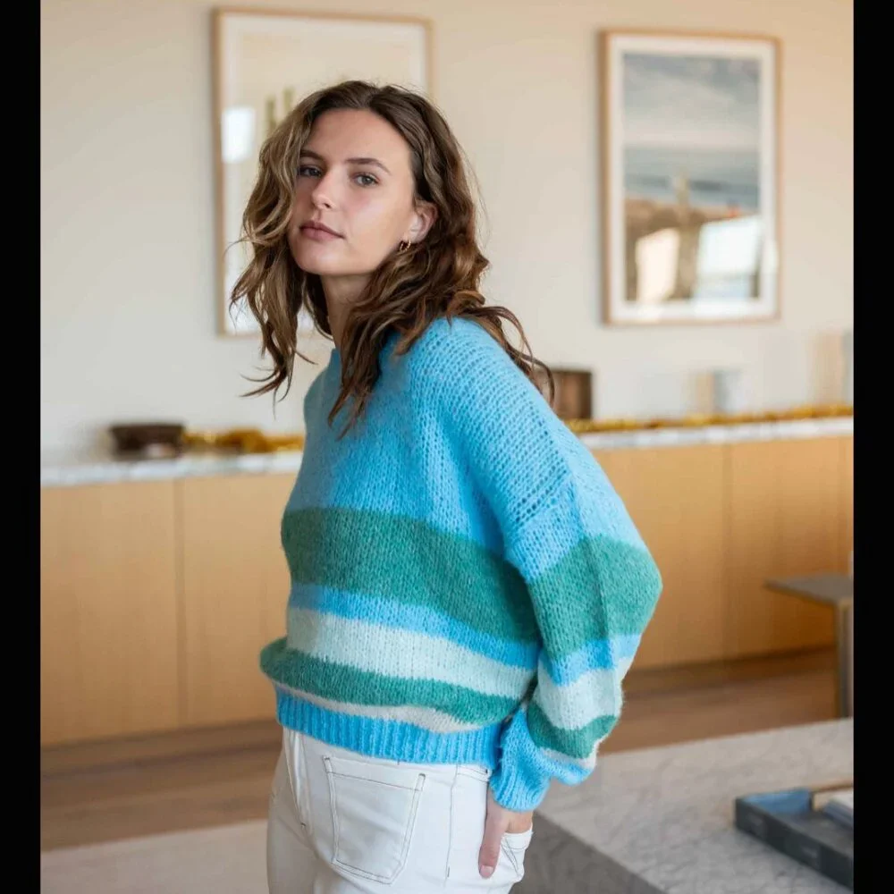 MerSea - Pisa Stripe Sweater - Blueprint/Green - Picture 3 of 5